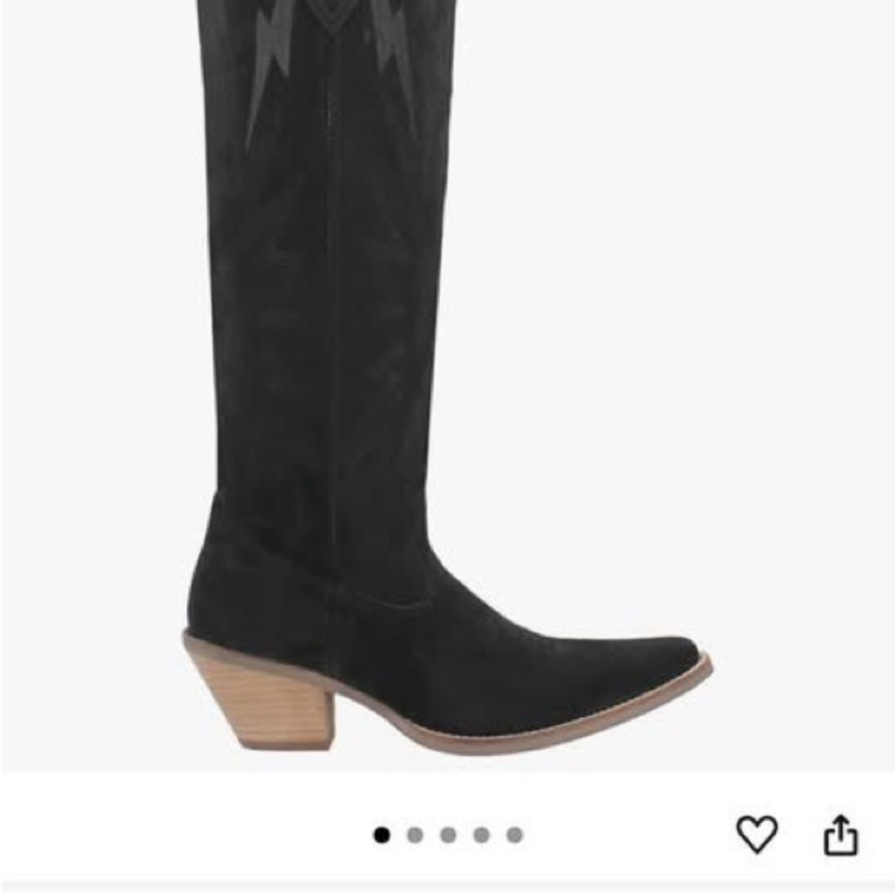 Dingo Black Suede Heeled Boots - Picture 4 of 4